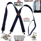 Classic Holdup Suspenders in black, adjustable, ideal for formal wear
