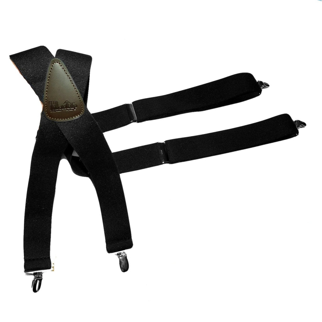 Holdup men's black suspenders, elastic material for comfort and style