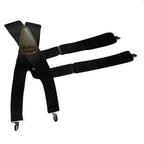 Holdup men's black suspenders, elastic material for comfort and style