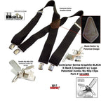 Men's graphite suspenders, durable material, ideal for work or casual wear