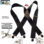 Holdup Contractor Series suspenders, black, elastic, for heavy-duty use