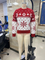 Christmas sweater in red and white, perfect for holiday parties