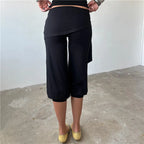 Women's black capri sweatpants for casual and comfortable wear