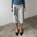 Women's gray sweatpants capri, soft material for casual comfort