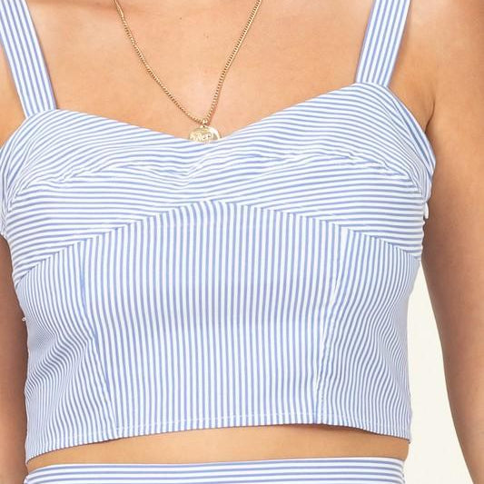 Women's Shirts - Cropped Tops Sweetheart Neck Wide Strap Cami Crop Top