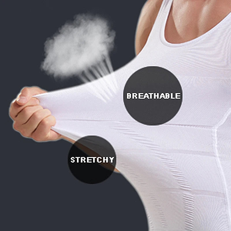 Men's breathable compression wear, stretchy fabric for active use