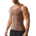 Men's brown compression tank top, ideal for shaping and support