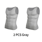 Men's gray compression tank tops, ideal for active wear and support