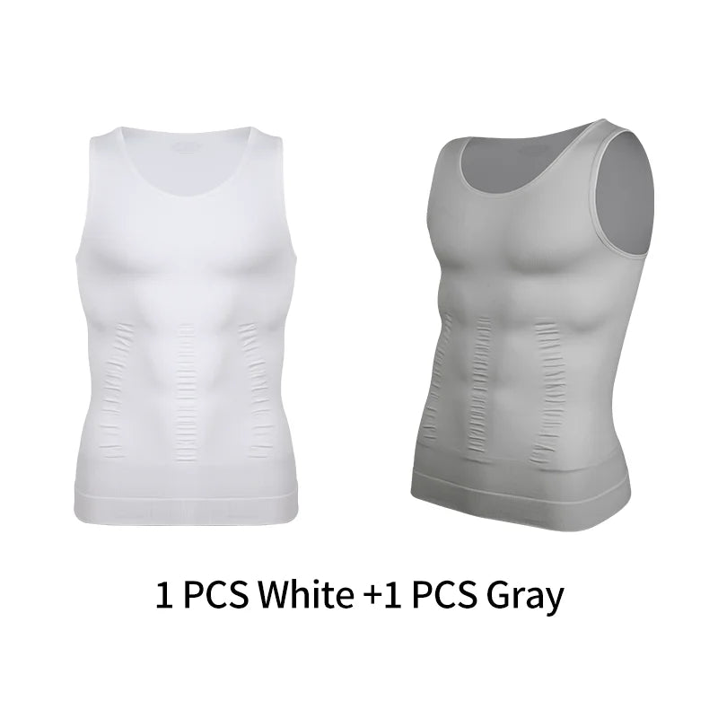 Men's white and gray compression wear for everyday comfort