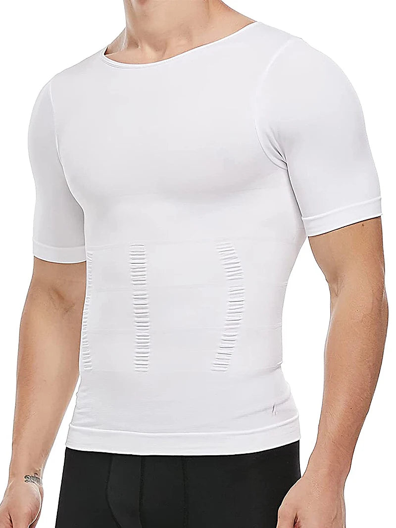 Men's white compression shirt for active sports and workouts