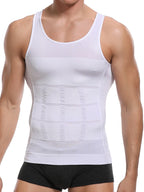 Men's white compression tank top for supportive active wear