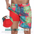 VacationGrabs swim trunks for mens, colorful tropical design, perfect for beach wear