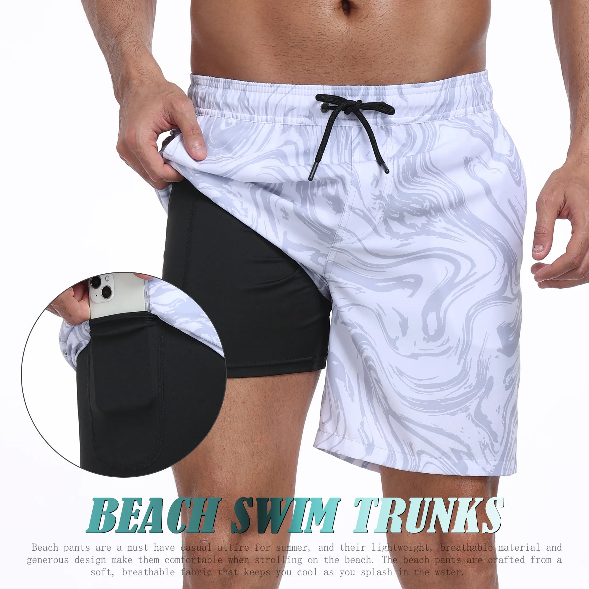 Men's swim trunks for mens, lightweight, quick-dry, perfect for beach days