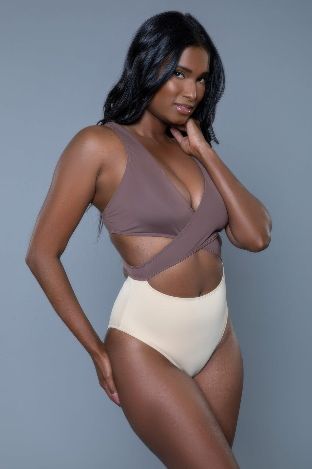 Women's two-tone bikini, soft material, perfect for beach outings