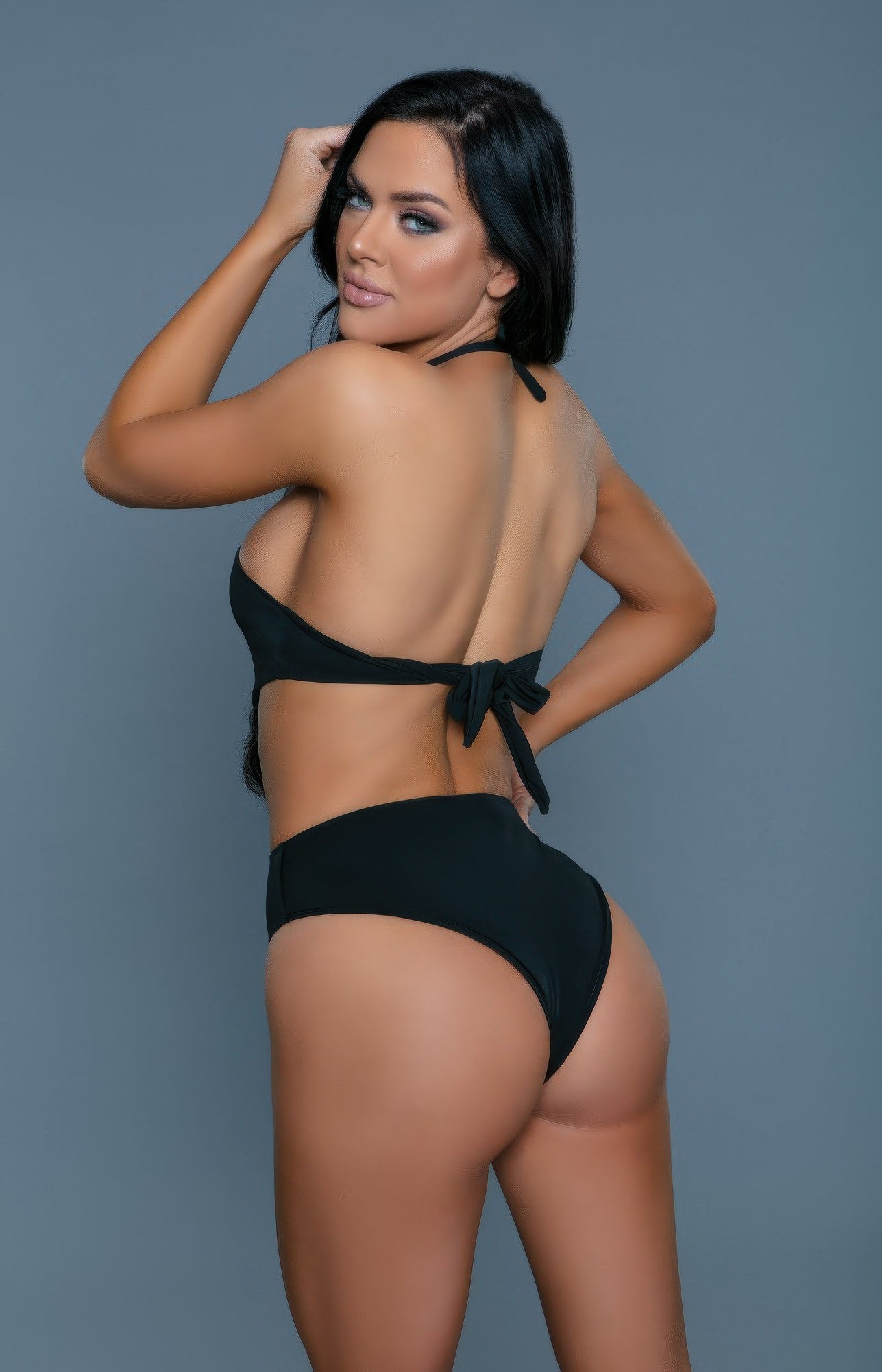 women's black swimwear swimsuit, perfect for beach days