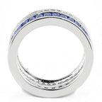 Elegant synthetic gemstone ring for women featuring a sparkling blue design and a polished silver band
