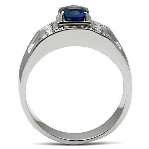 Men's ring with synthetic glass jewelry centerpiece and elegant design from VacationGrabs