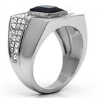 Stylish silver men's ring featuring synthetic glass jewelry for men and sparkling stone accents