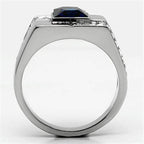 VacationGrabs Men's Ring featuring synthetic glass jewelry for men with a sleek silver design