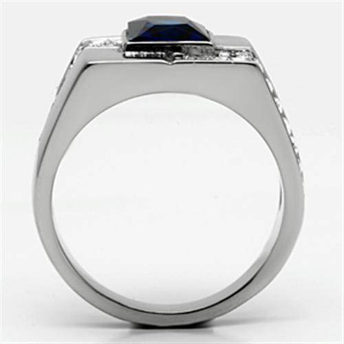 VacationGrabs Men's Ring featuring synthetic glass jewelry for men with a sleek silver design