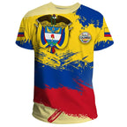 Colombia flag t-shirt printed, colorful design for casual wear