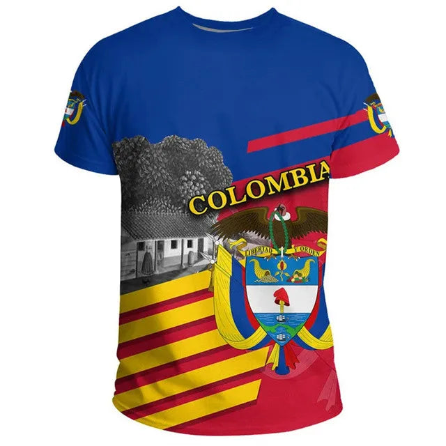 Colombia flag t-shirt printed for casual wear