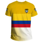 Men's yellow t-shirt printed with Ecuador flag design, casual wear