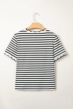Pretty Bash casual t shirt striped shirt in black and white, perfect for everyday wear