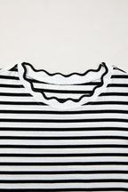 Pretty Bash black and white striped t shirt for casual wear