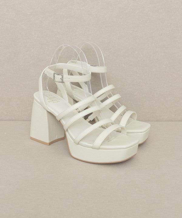 Elegant Talia ladies heels in cream color with chunky heel and strappy design for stylish occasions