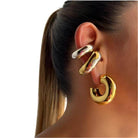 Tamara chunky hoop earrings in gold and silver designed for a stylish and modern look