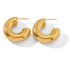 Tamara chunky hoop earrings in gold with a sleek and modern design for stylish everyday wear