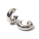 ClaudiaG Collection Tamara chunky hoop earrings in shiny silver for a bold fashion statement