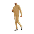 Tan athletic set for men featuring a zip-up jacket and matching joggers for comfortable activewear