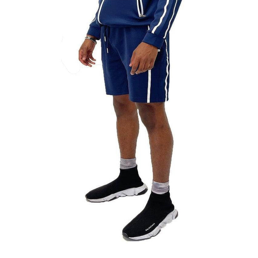 Taped Striped Shorts Mens Activewear - VacationGrabs