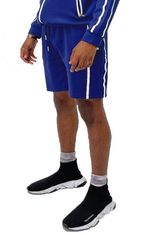 Taped Striped Shorts Mens Activewear - VacationGrabs
