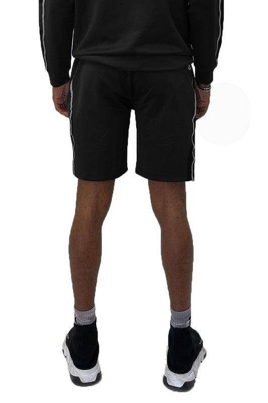 Taped Striped Shorts Mens Activewear - VacationGrabs