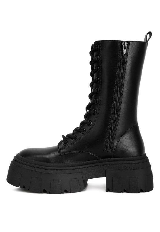 Women's Shoes - Boots Tatum Faux Leather Combat Chunky Boots