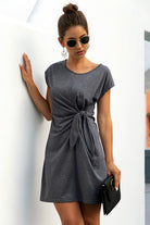 Women's gray tee shirts dress, casual style for summer outings