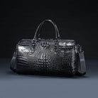 VacationGrabs textured leather travel bag with a sleek design and dual handles for stylish travel