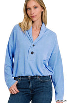 Women's Shirts Textured Line Elastic Waist Pullover Top