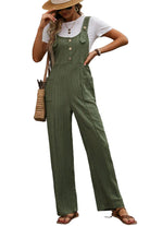 Jumpsuits & Rompers Textured Pocketed Wide Strap Overalls
