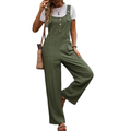 Textured Pocketed Wide Strap Overalls