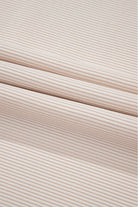 Soft striped fabric of JUNIPER BLVD textured ruffle lounge set for comfortable lounging