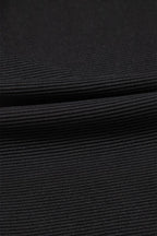 Close-up image of textured ruffle lounge set by JUNIPER BLVD showcasing ribbed fabric detail