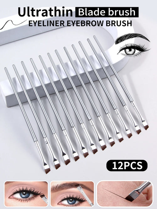 12-piece thin blade eyeliner and eyebrow brush set (photo 1 of 6)
