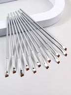 12-piece thin blade eyeliner and eyebrow brush set (photo 5 of 6)
