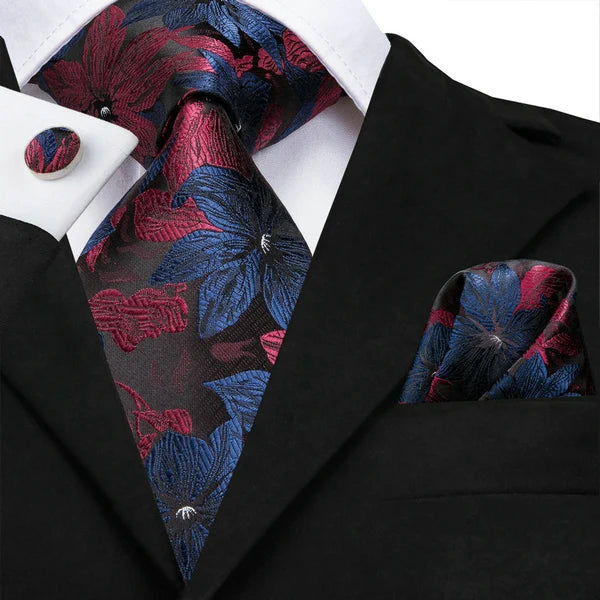 Three piece Wedding Tie Sets in floral design, perfect for formal occasions