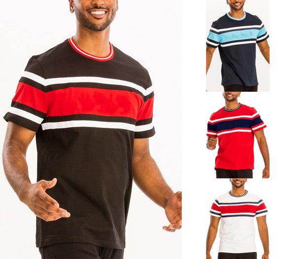 WEIV Men's Three Stripe Shirt in multiple colors featuring a comfortable fit and stylish design