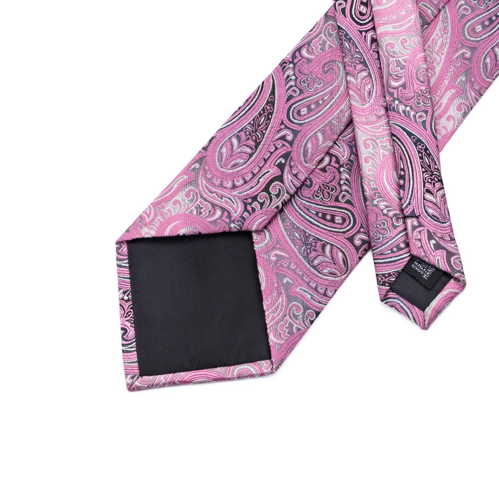 Men’s pink paisley tie silk, perfect for formal occasions